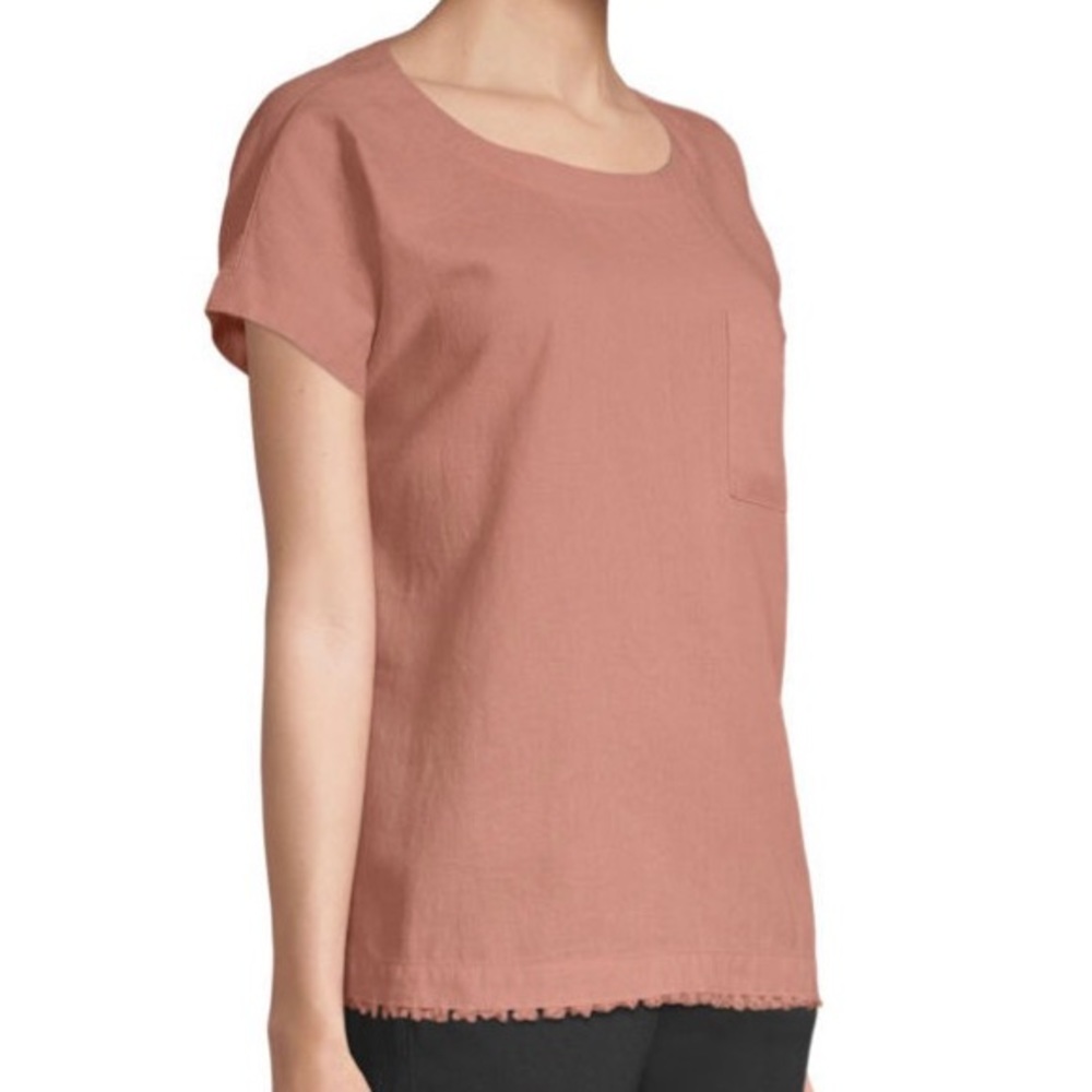 Liz Claiborne Linen Top Flax LagenLook Raw Hem - Picture 2 of 16